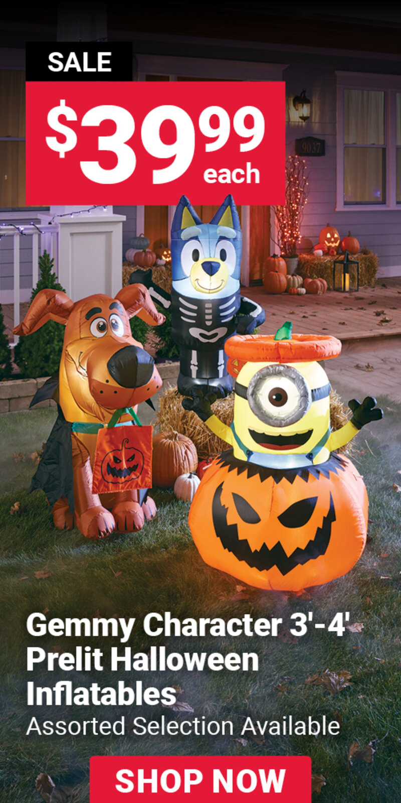 Gemmy Character 3'-4' Prelit Halloween Inflatables
